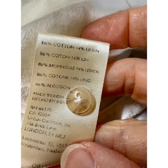 Pilcro Linen Cotton Blend Pullover Oversize V Neck Top White - Picture 8 of 8